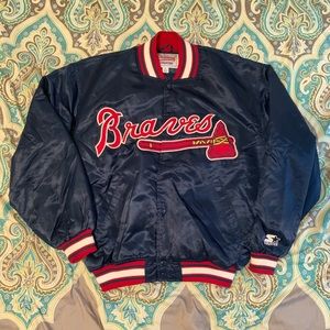 Vtg Starter Atlanta Braves Satin Jacket ⚾️